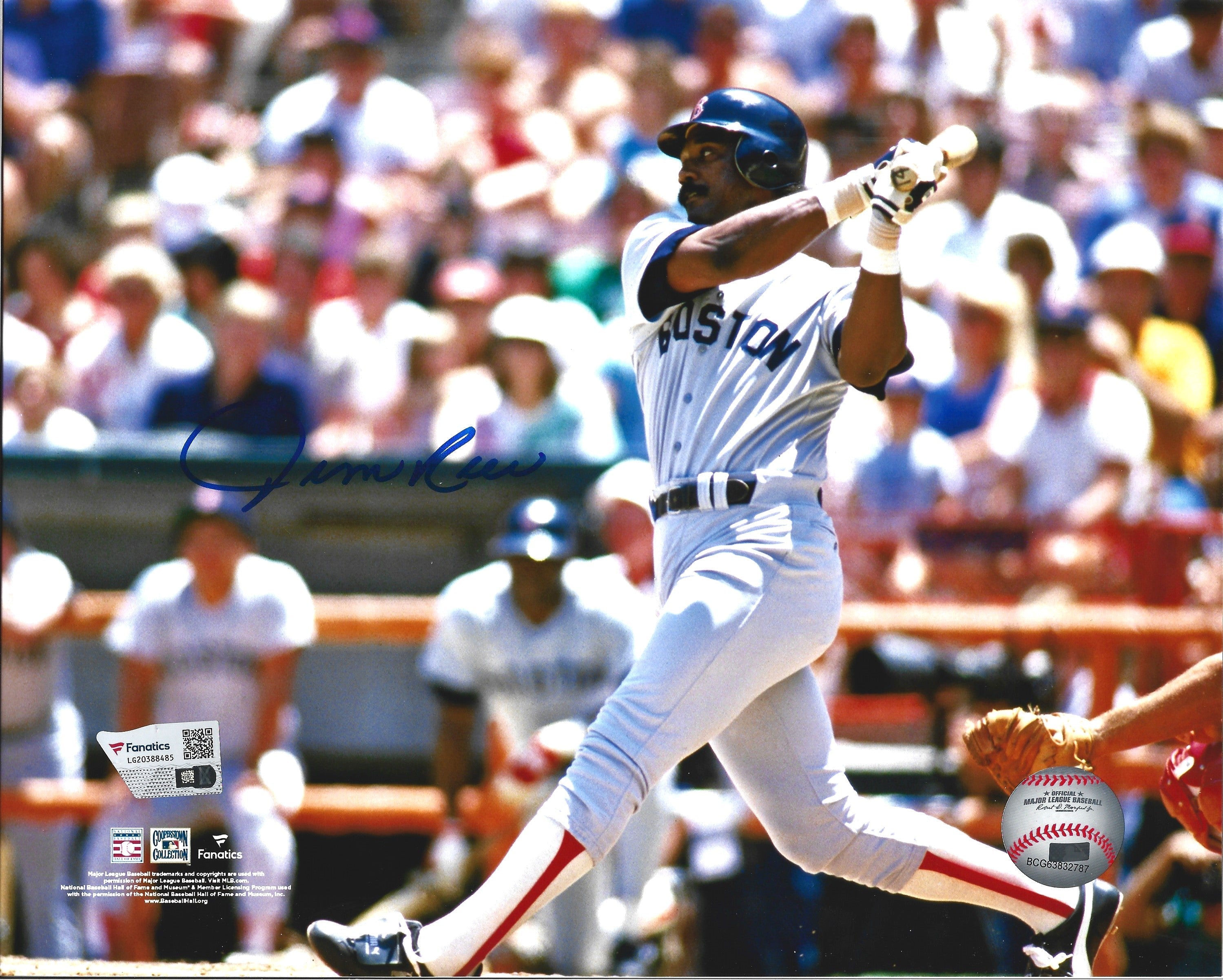 Jim Rice Swinging Action Boston Red Sox Autographed 11" x 14" Baseball Photo