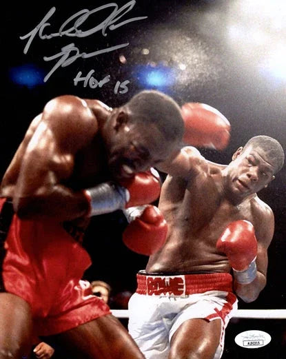 Riddick Bowe Autographed Boxing (vs Evander Holyfield) 8x10 Photo w/ HOF 15 - JSA