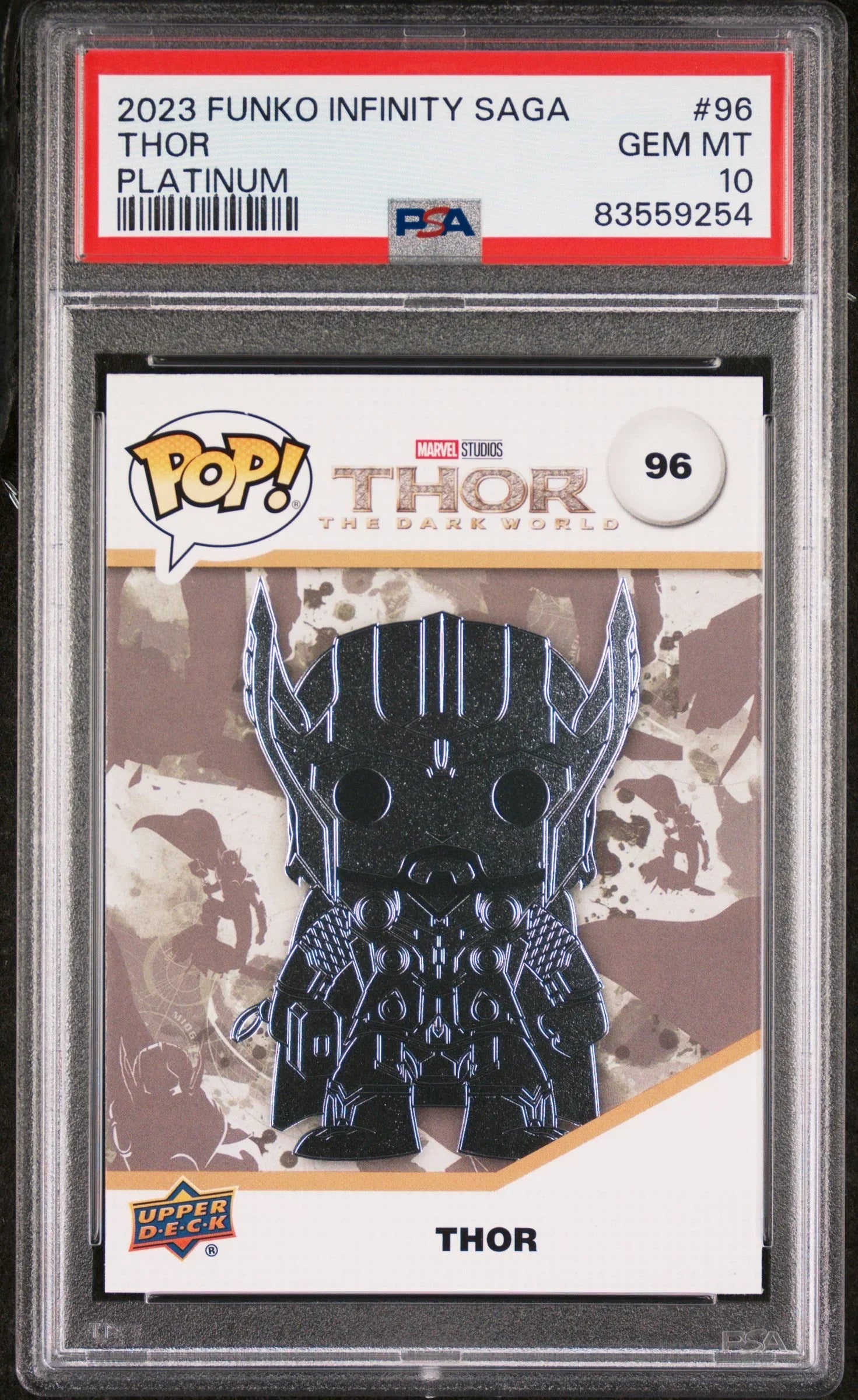 2023 UPPER DECK FUNKO POP MARVEL THOR PLATINUM #96 PSA 10