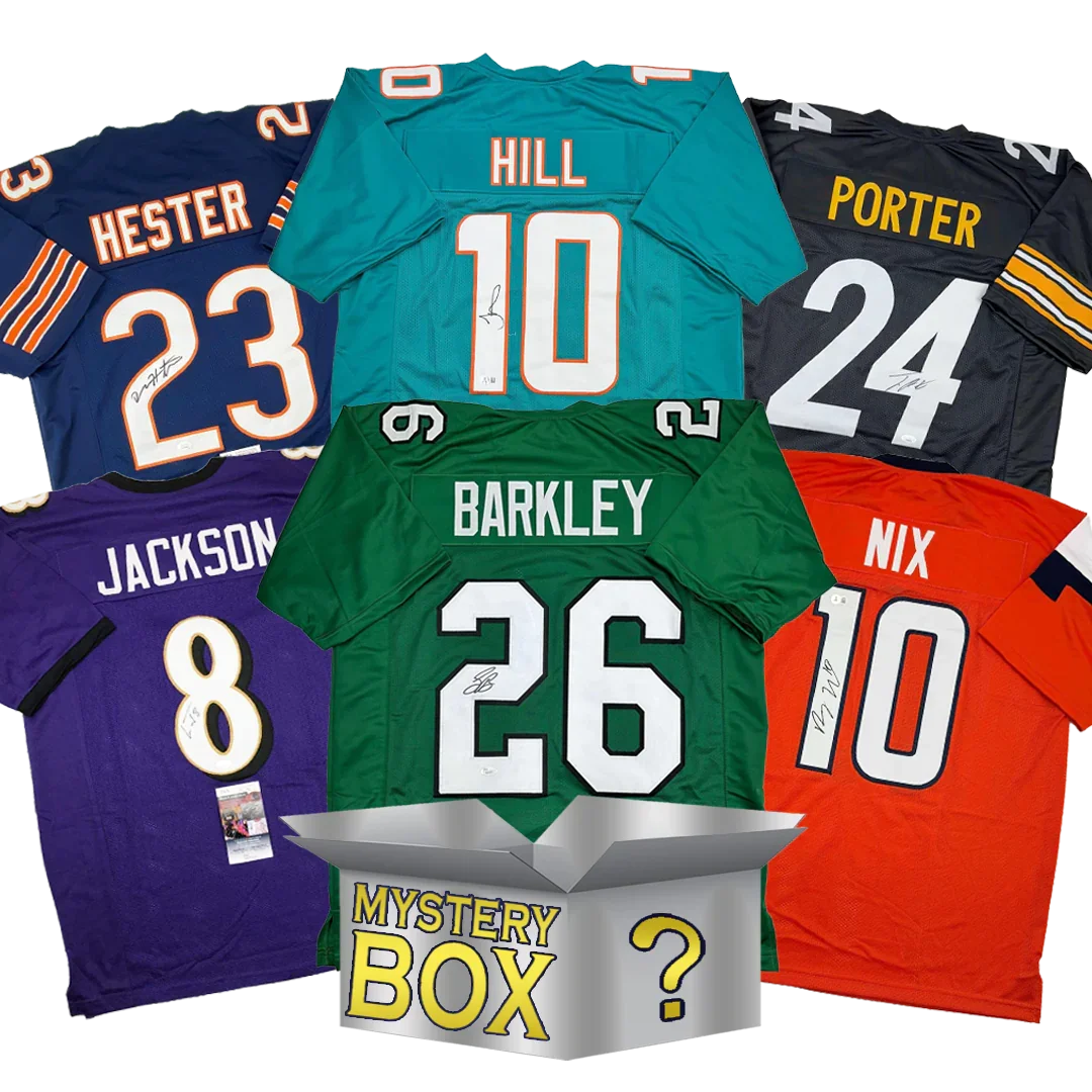 Autographed/Signed Football SILVER Series 4 Jersey Mystery Box with PSA JSA or Beckett COA