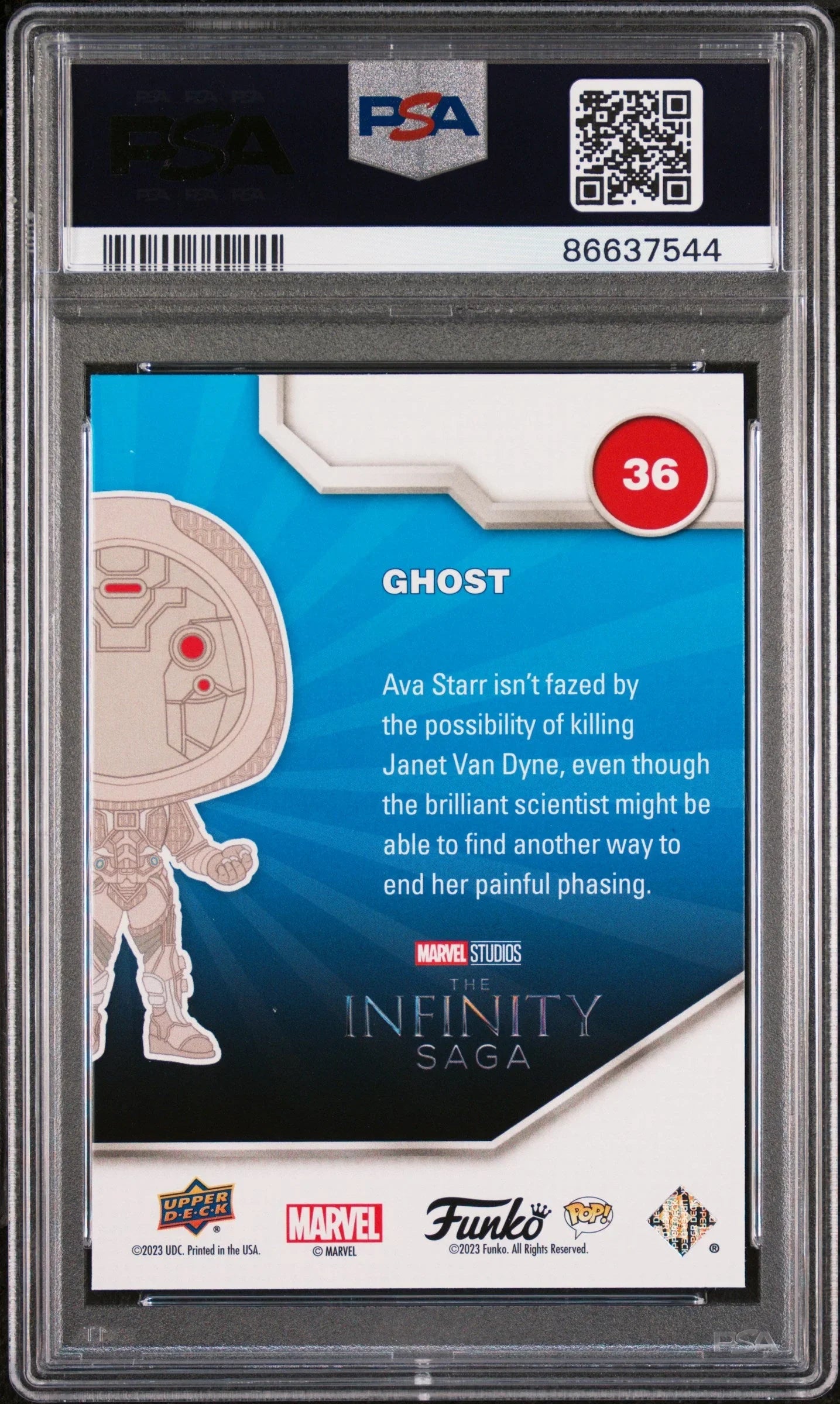 2023 UPPER DECK FUNKO POP MARVEL GHOST PLATINUM #36 PSA 10