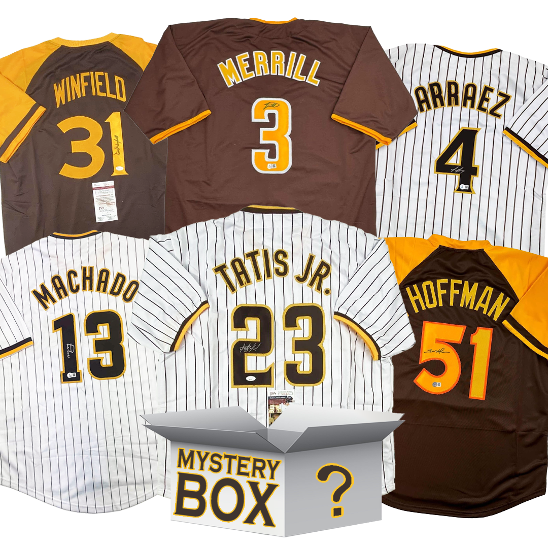 Autographed/Signed San Diego Baseball Jersey Mystery Box with PSA JSA or Beckett COA