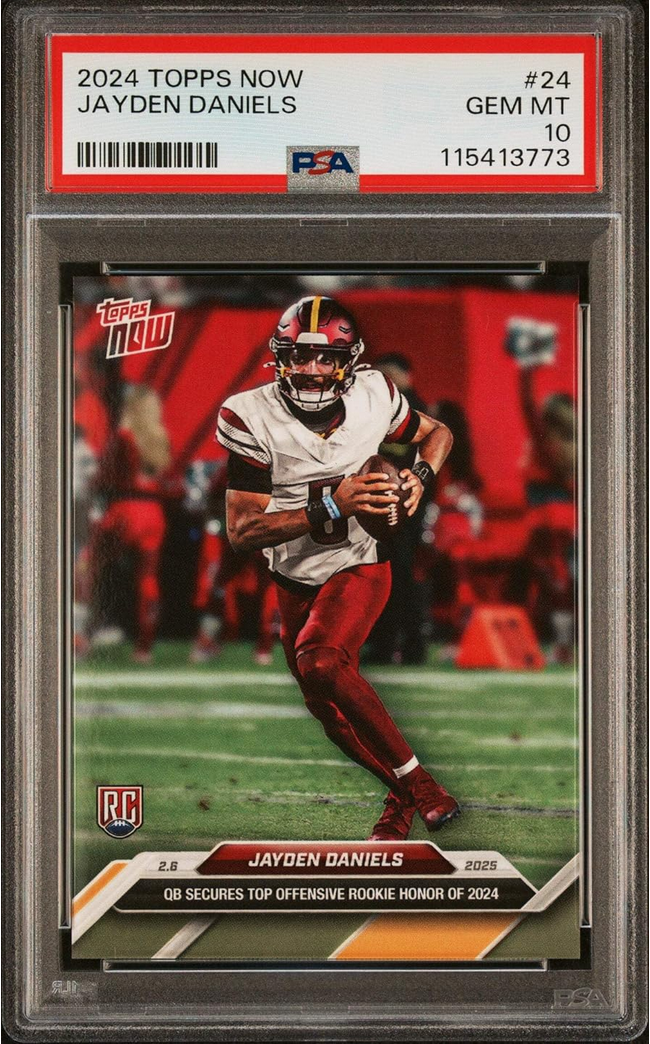 Graded 2024 Topps Now Jayden Daniels #24 Rookie RC Football Card PSA 10 Gem Mint