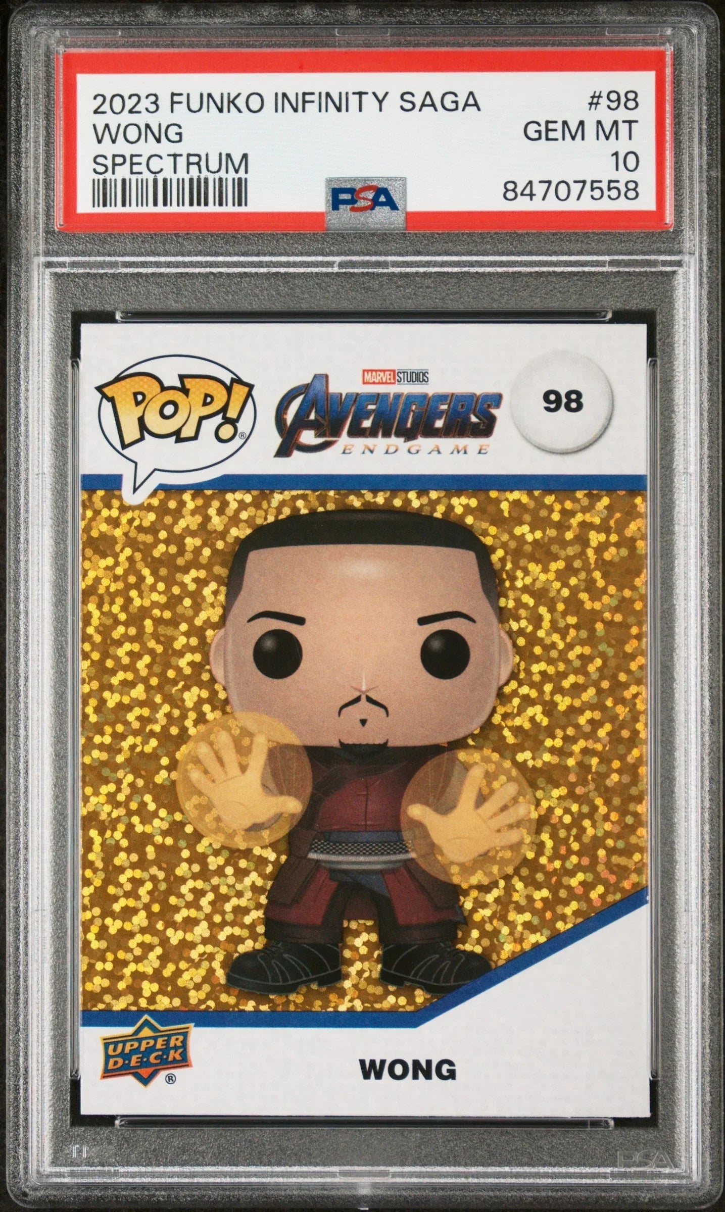 2023 UPPER DECK FUNKO POP MARVEL WONG SPECTRUM #98 PSA 10