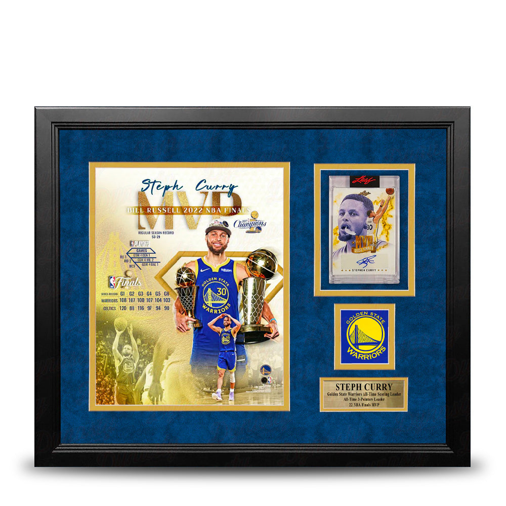 Steph Curry Finals MVP Photo & Autographed Card Golden State Warriors Framed Collage - 1/316