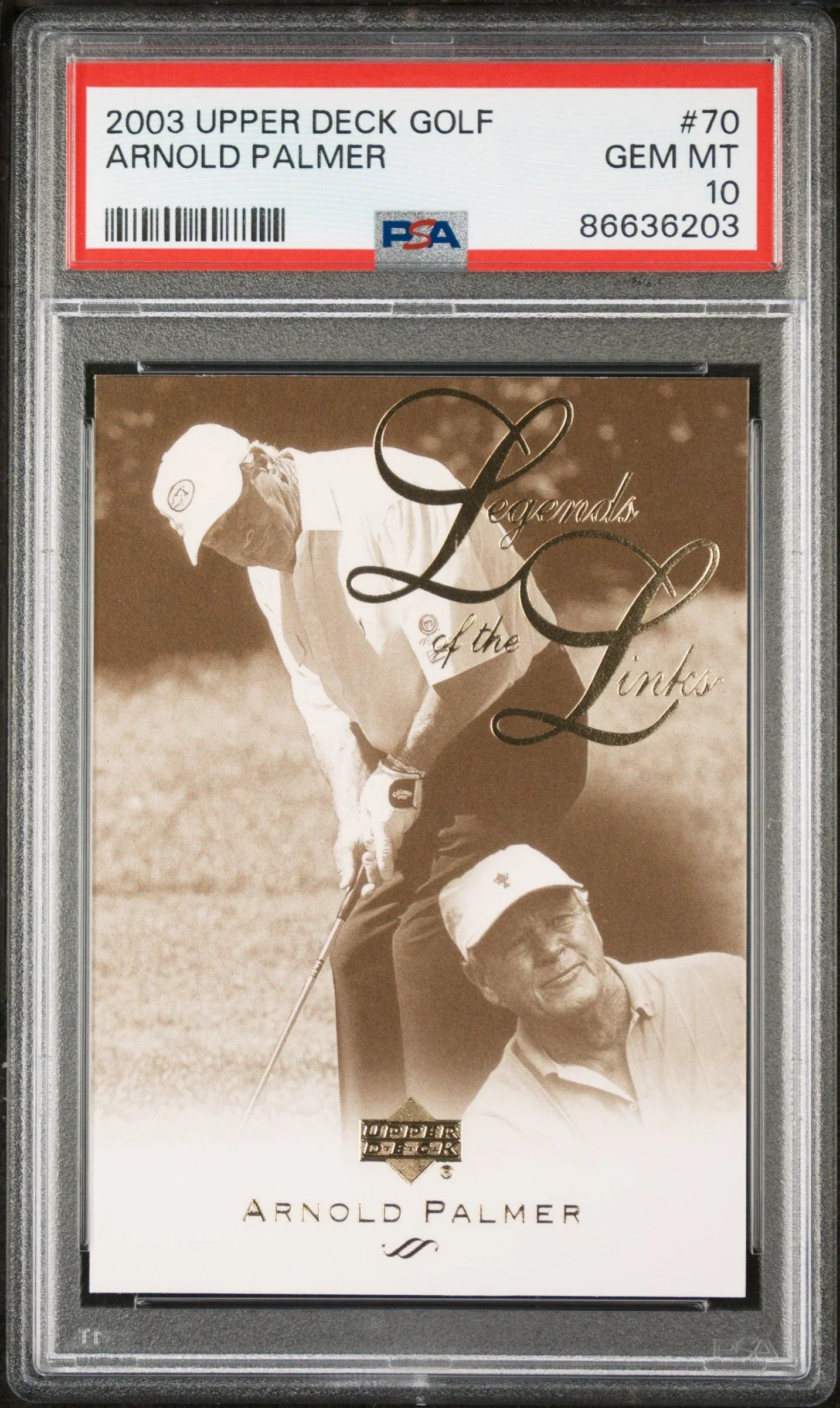 2003 UPPER DECK GOLF ARNOLD PALMER #70 - PSA 10