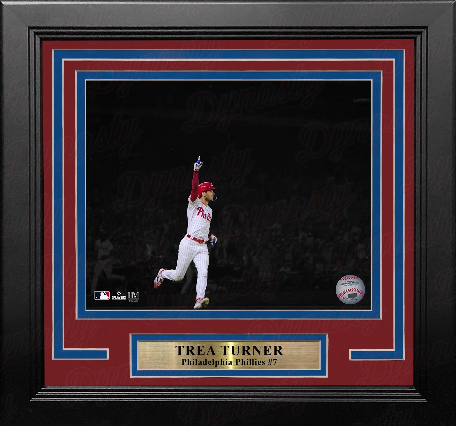 Trea Turner Celebration Philadelphia Phillies 11" x 14" Framed Blackout Baseball Photo