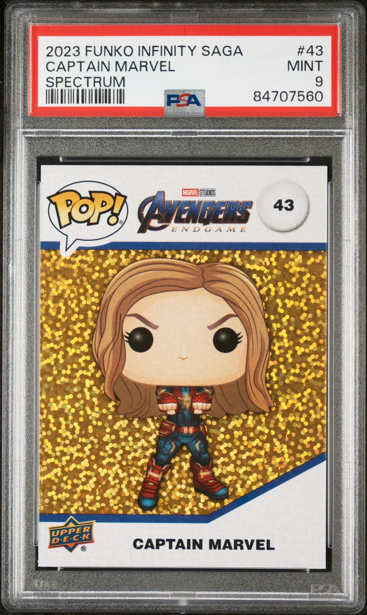 2023 UPPER DECK FUNKO POP MARVEL CAPTAIN MARVEL SPECTRUM #43 PSA 9
