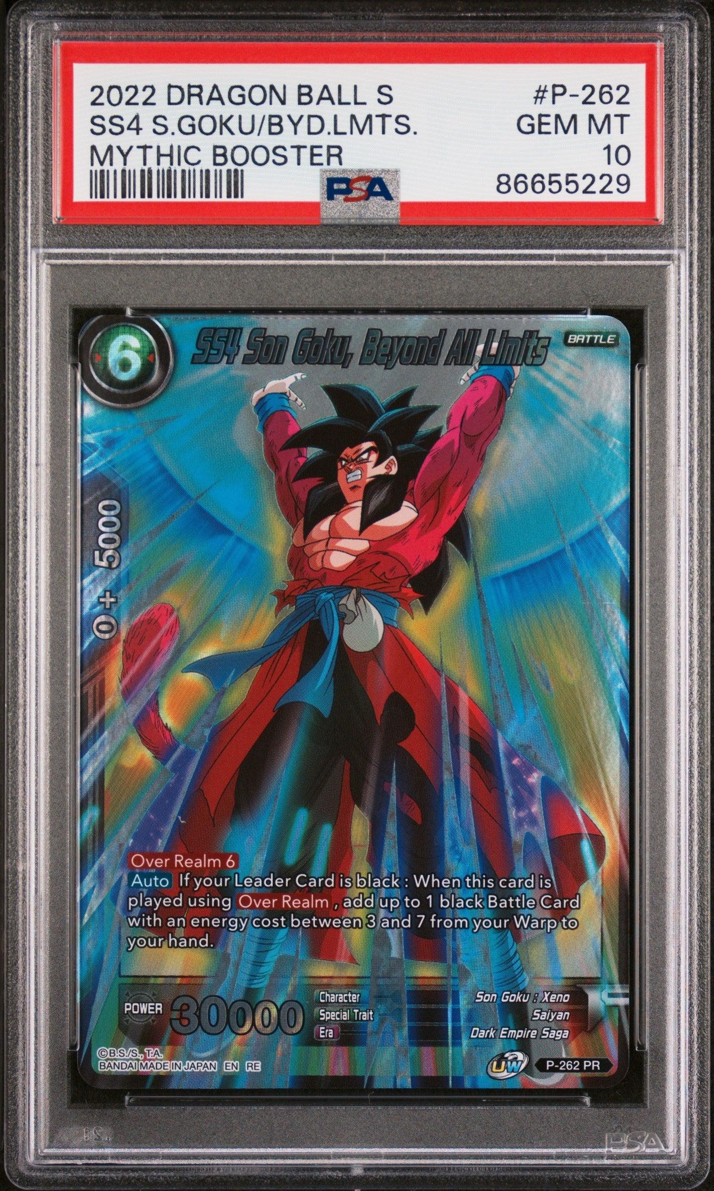 2022 DRAGON BALL SUPER MYTHIC BOOSTER SS4 S.GOKU/BYD.LMTS. #P-262 - PSA 10