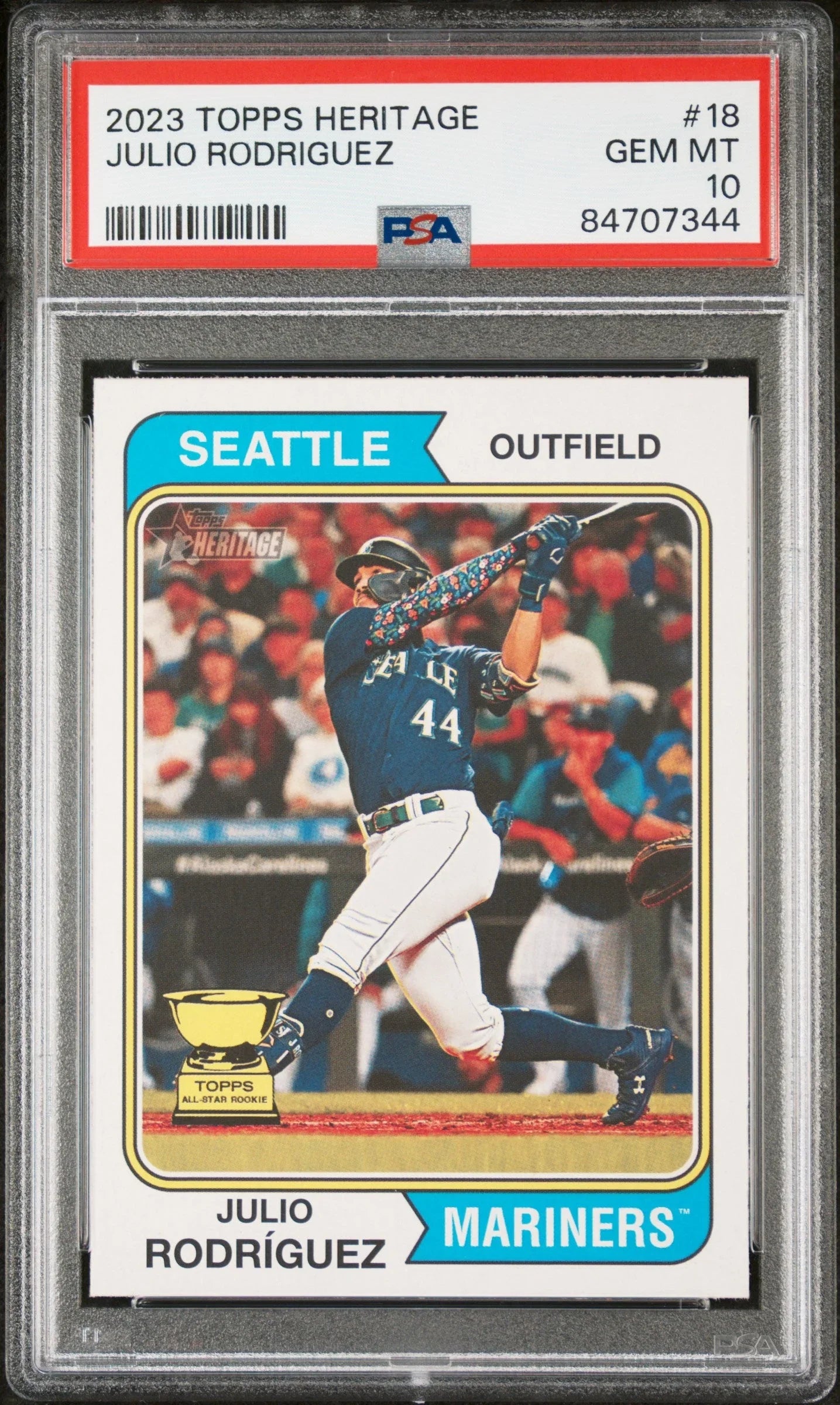 2023 TOPPS HERITAGE JULIO RODRIGUEZ #18 - PSA 10