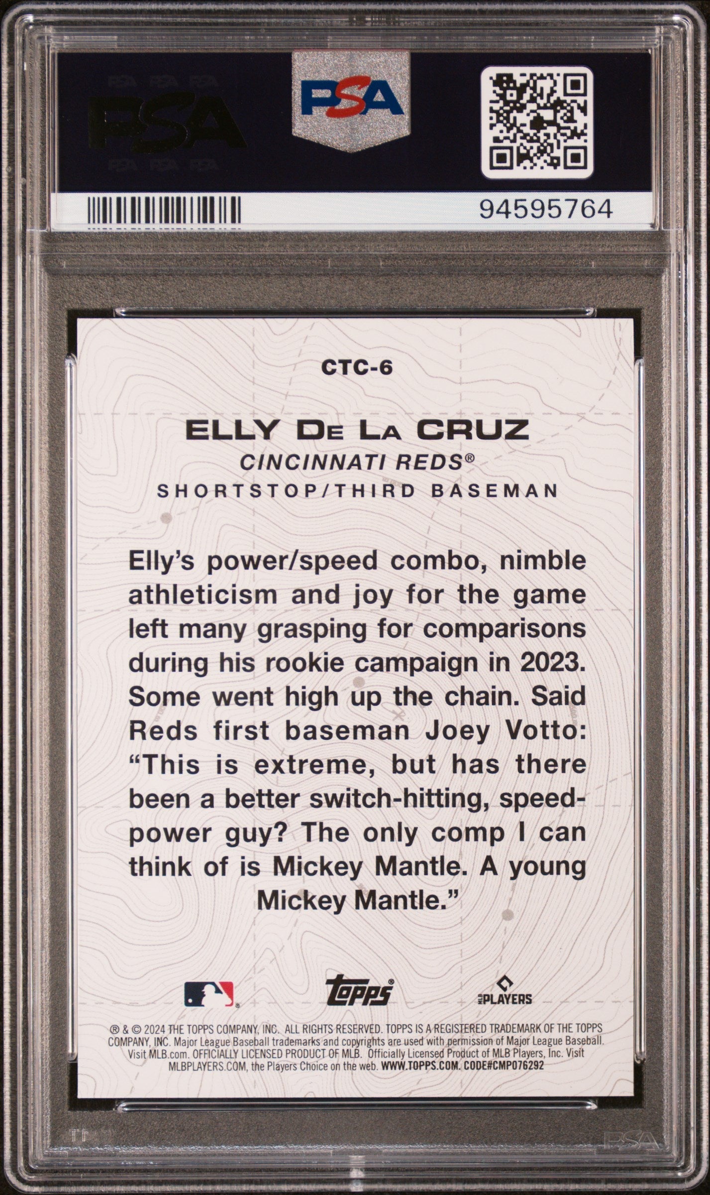 Graded 2024 Topps Elly De La Cruz #CTC6 City to City Rookie RC Baseball Card PSA 10 Gem Mint