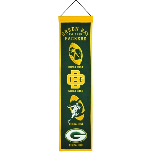 Green Bay Packers Logo Evolution Heritage Banner