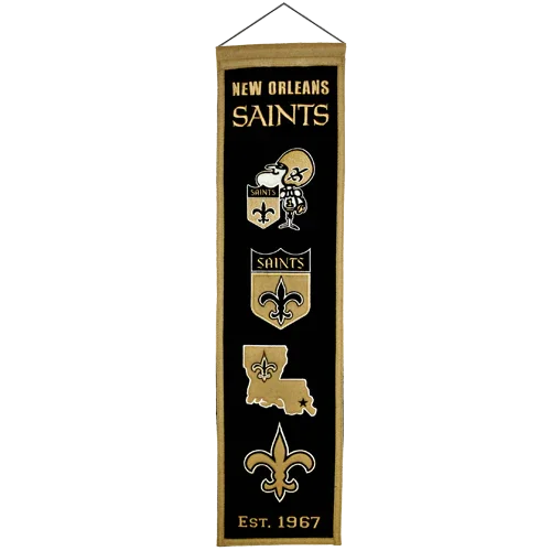 New Orleans Saints Logo Evolution Heritage Banner
