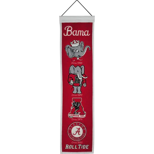 Alabama Crimson Tide Logo Evolution Heritage Banner