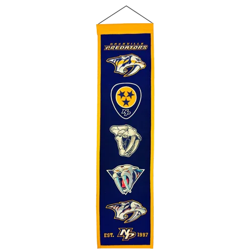 Nashville Predators Logo Evolution Heritage Banner