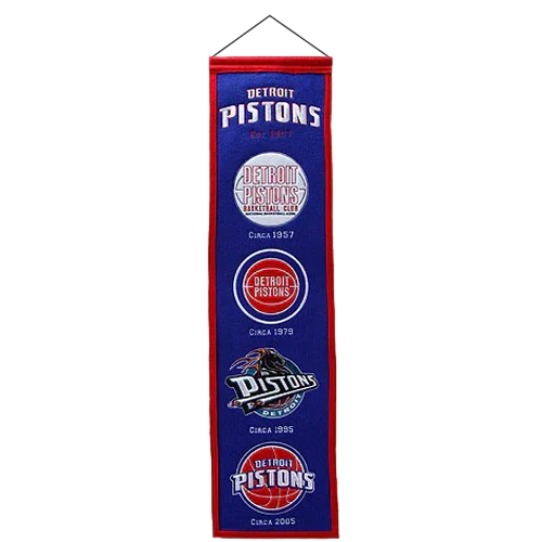 Detroit Pistons Logo Evolution Heritage Banner