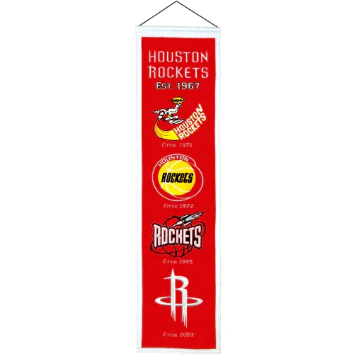 Houston Rockets Logo Evolution Heritage Banner