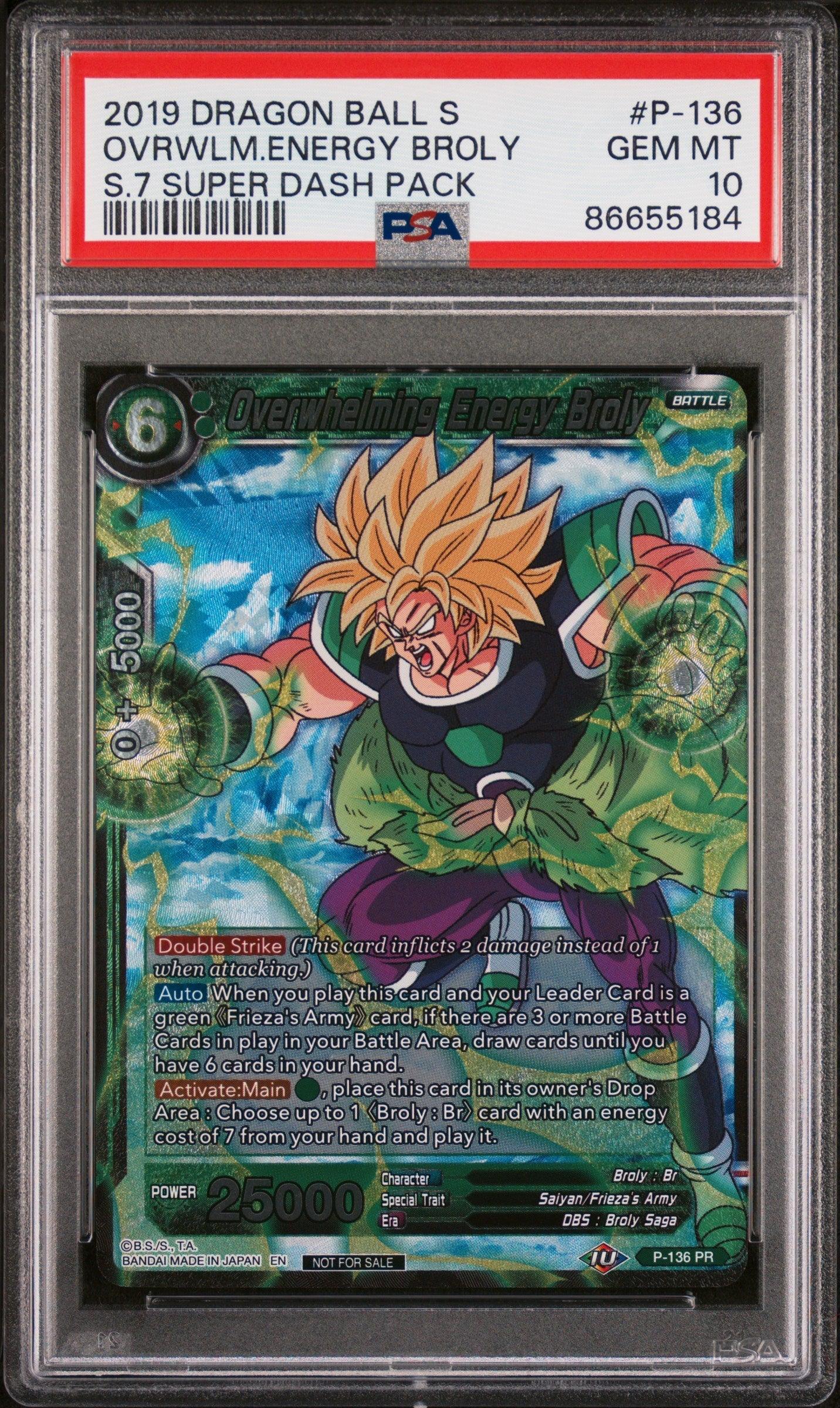 2019 DRAGON BALL SUPER OVRWLM.ENERGY BROLY #P-136 - PSA 10