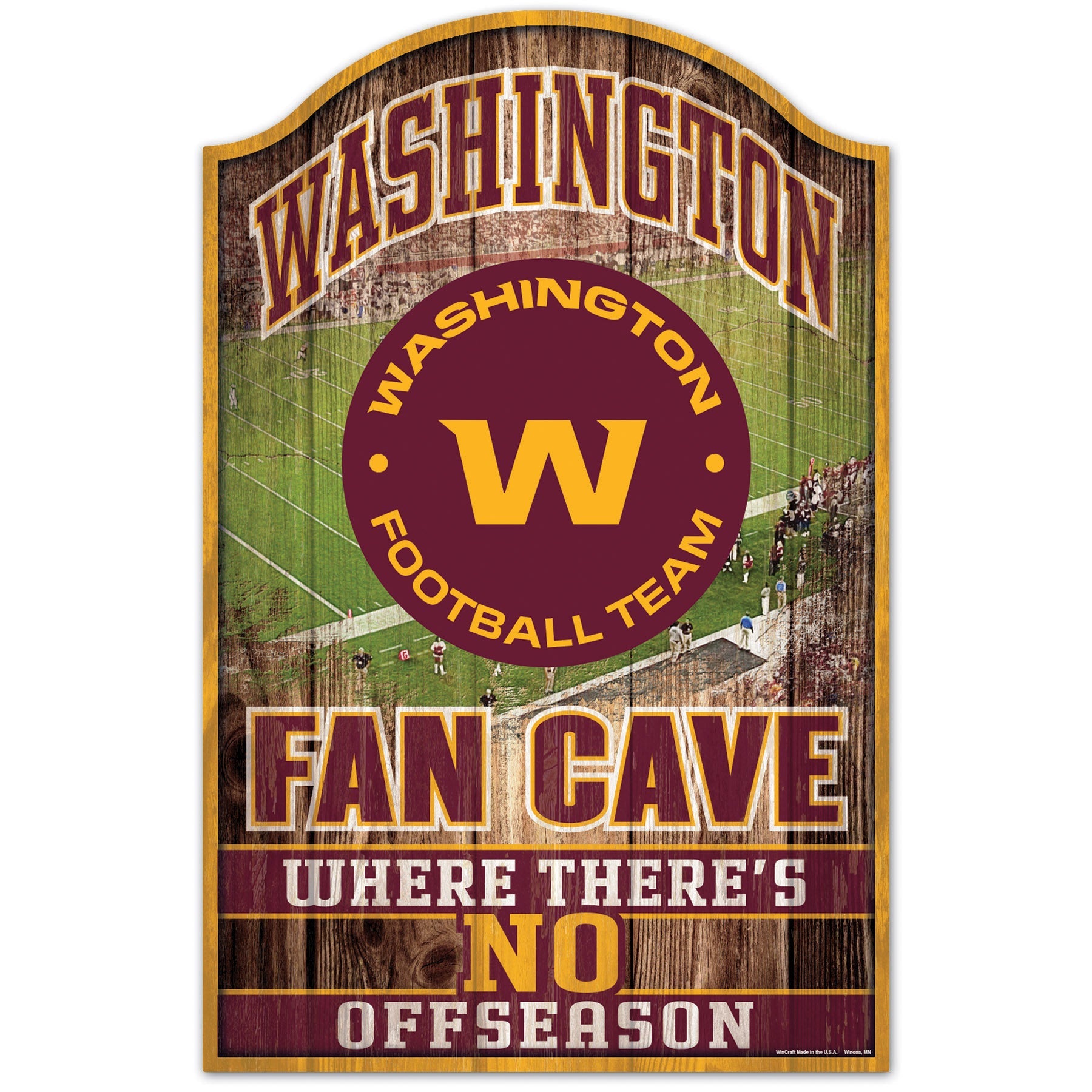 Washington Football Team Fan Cave 11" x 17" Wood Sign