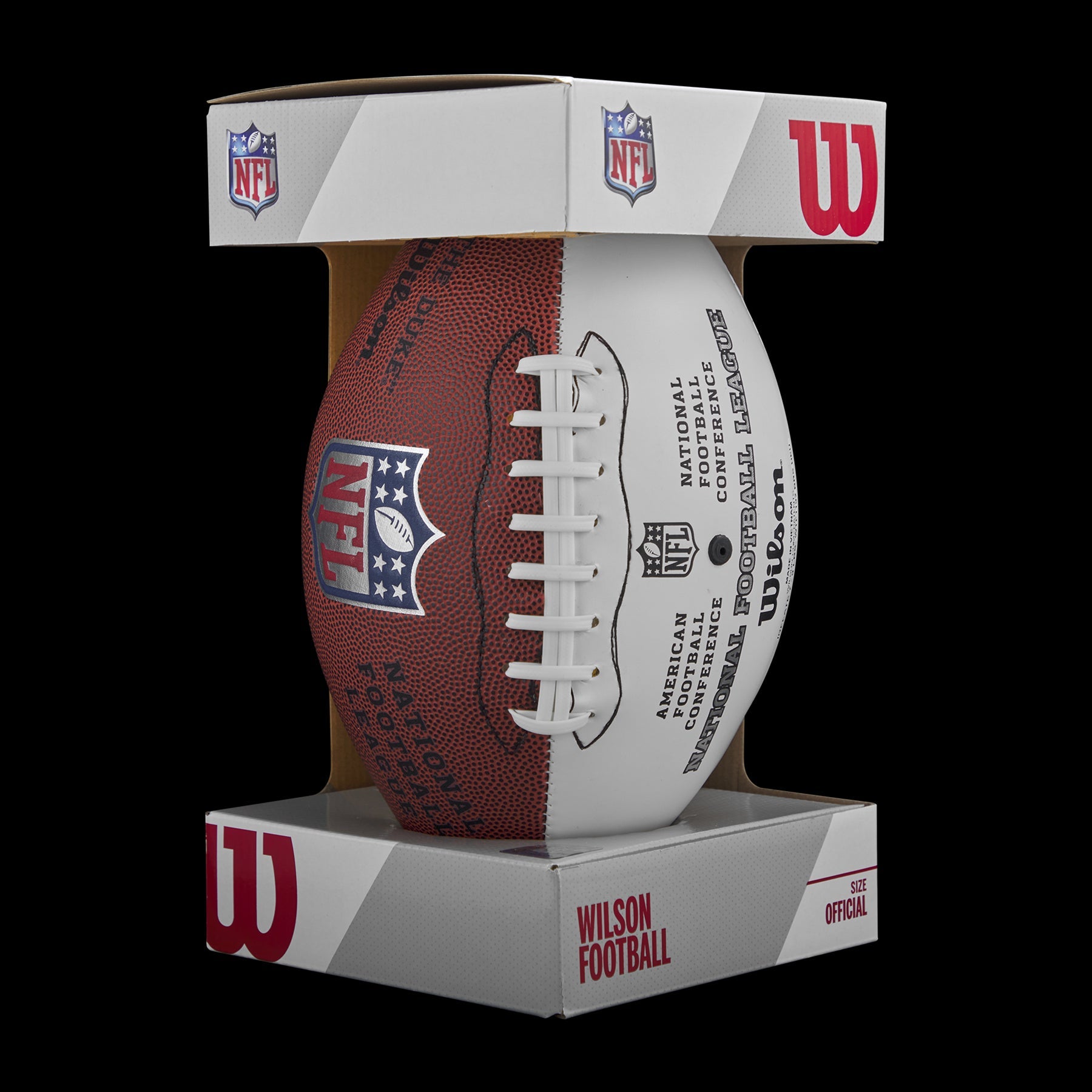 WILSON - F1192 3 WHITE / 1 BROWN PANEL -NFL AUTOGRAPH EDITION FOOTBALL - THE DUKE