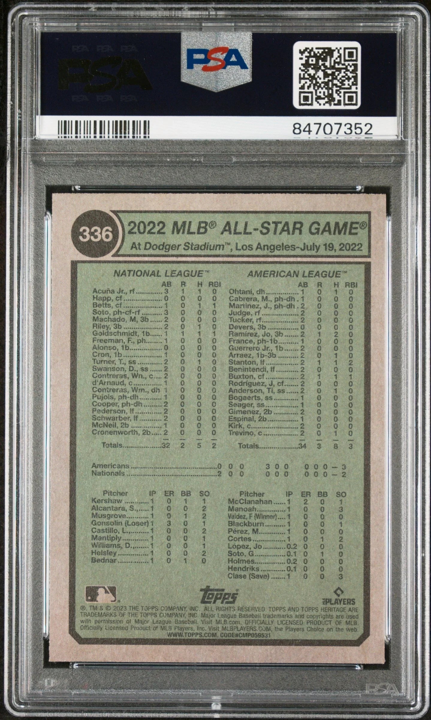 2023 TOPPS HERITAGE ACUNA JR/JUDGE #336 - PSA 10