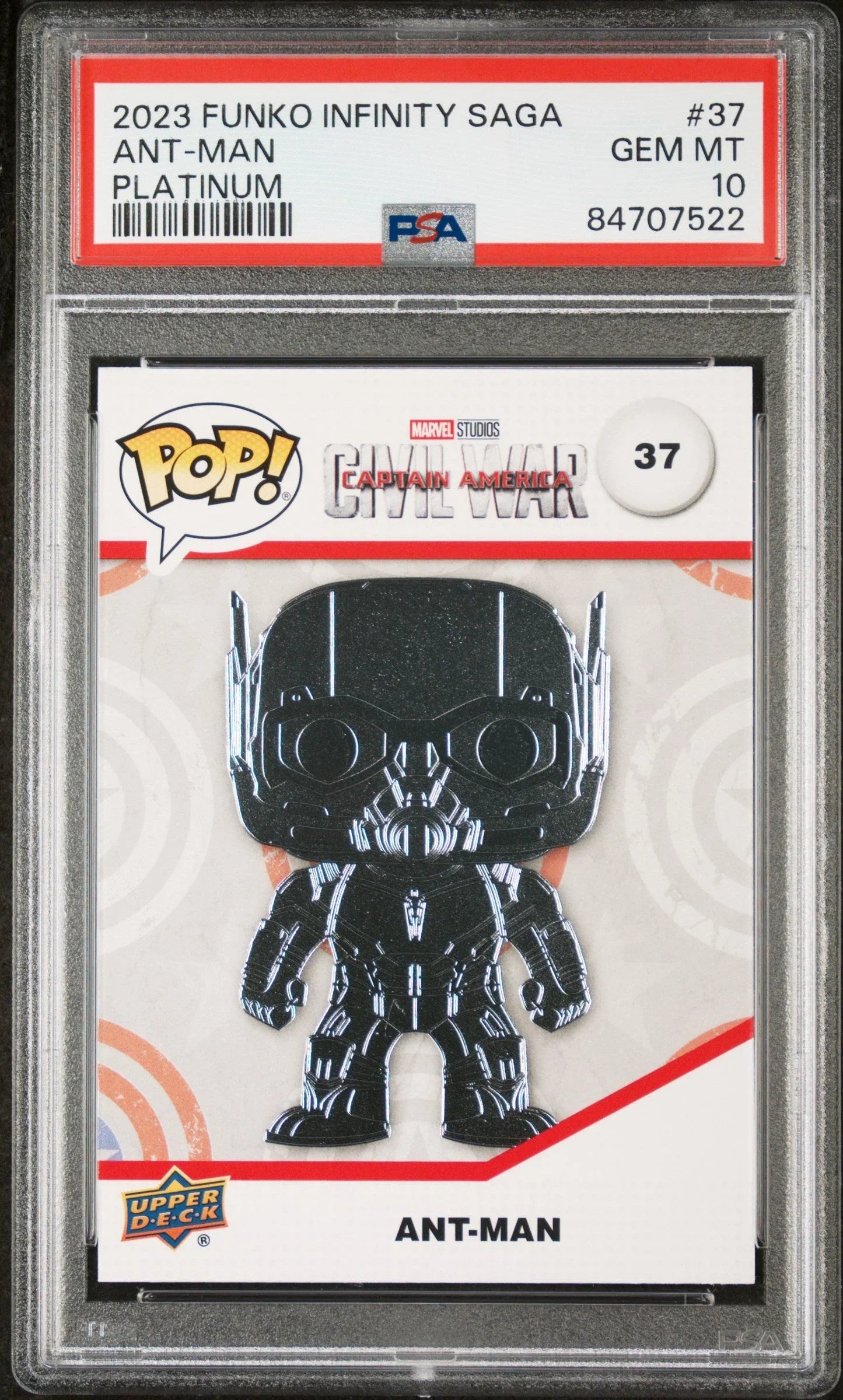 2023 UPPER DECK FUNKO POP MARVEL ANTMAN PLATINUM #37 PSA 10