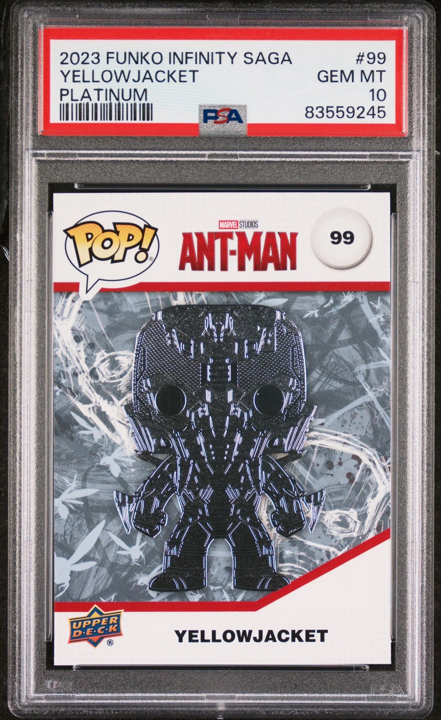 2023 UPPER DECK FUNKO POP MARVEL YELLOWJACKET PLATINUM #99 PSA 10