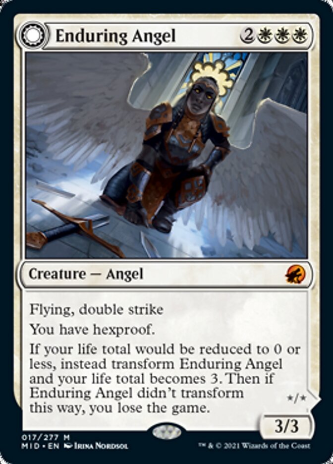 Enduring Angel // Angelic Enforcer (MID-017) - Innistrad: Midnight Hunt: (Double Faced Transform)