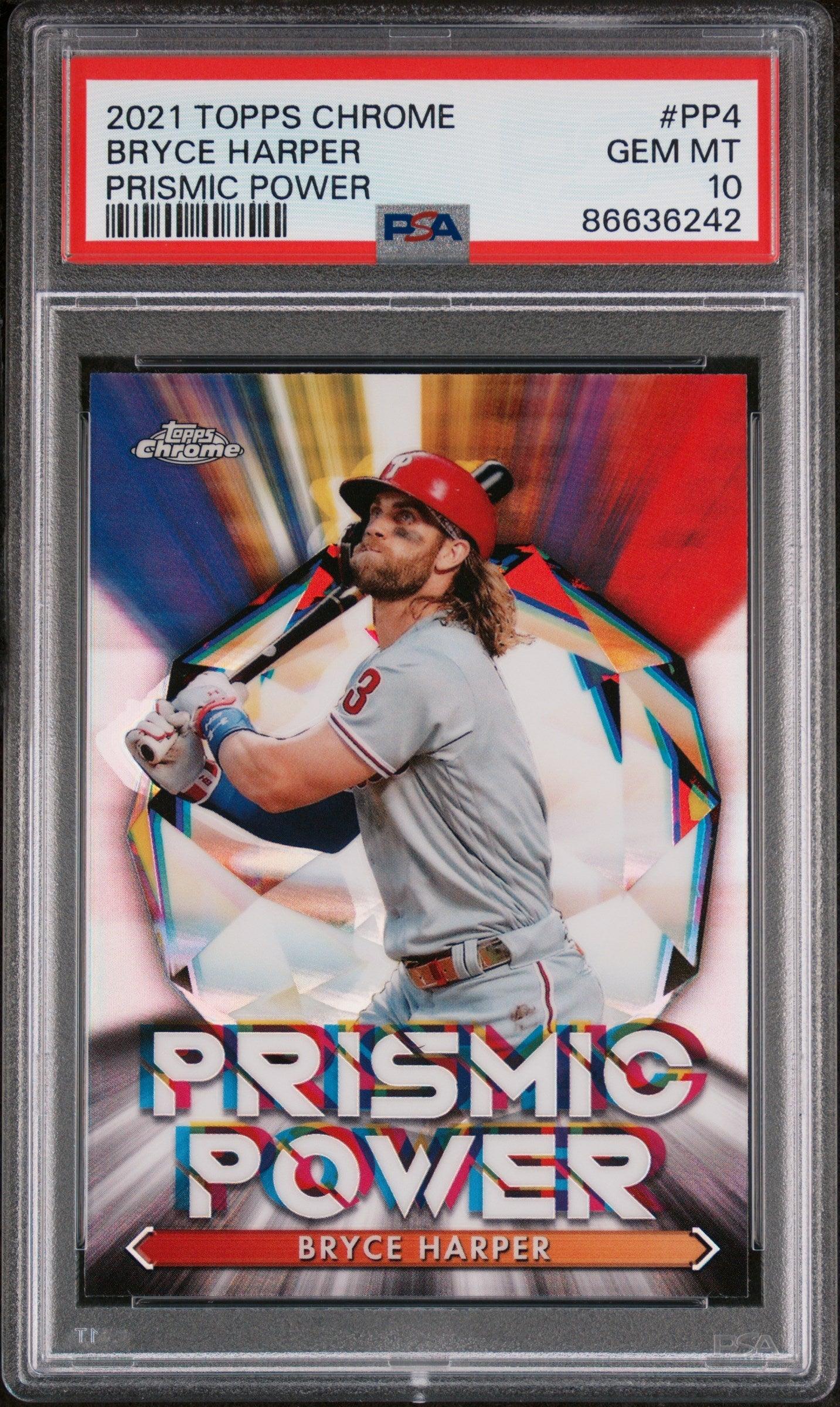 2021 TOPPS CHROME PRISMIC POWER BRYCE HARPER #PP4 - PSA 10