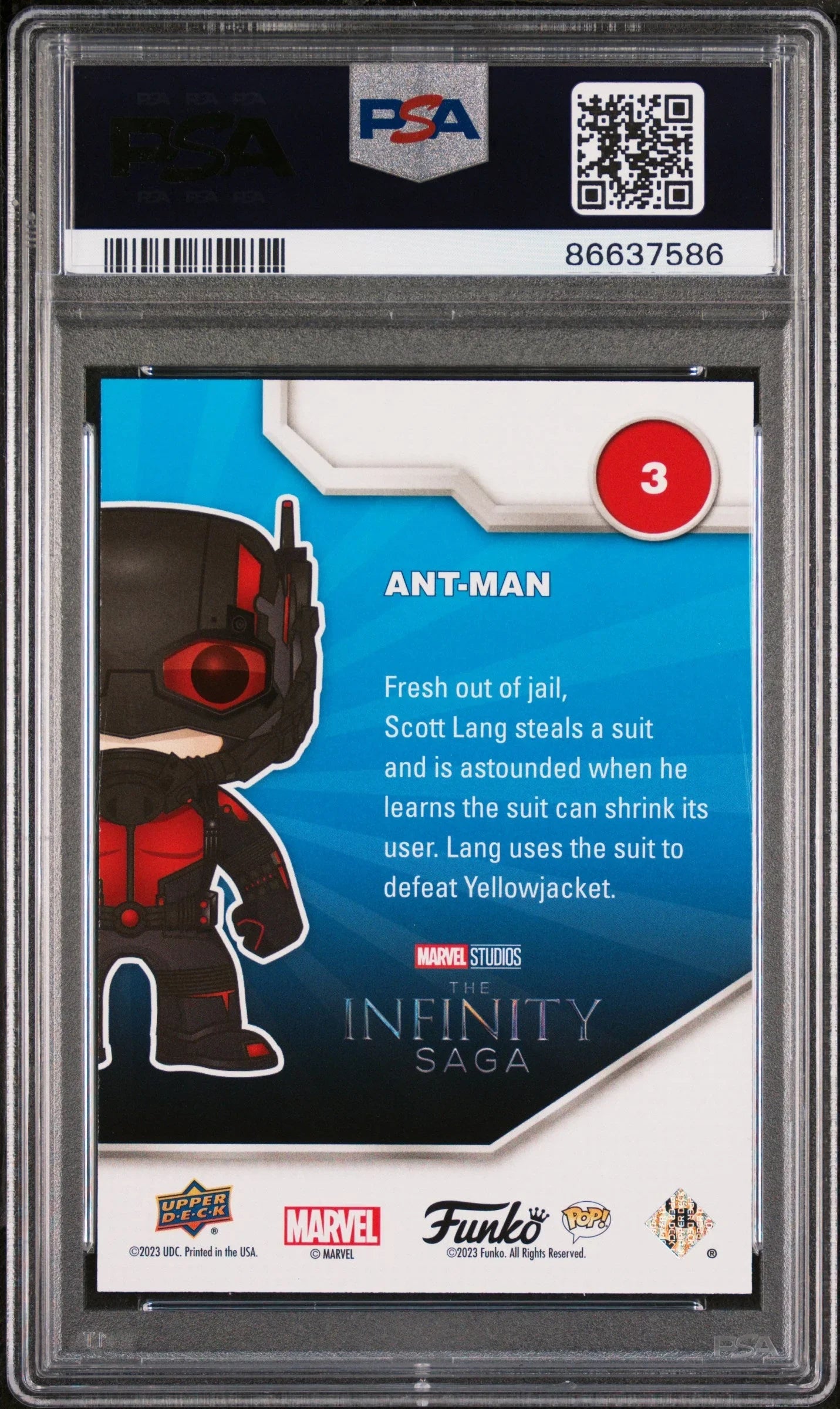 2023 UPPER DECK FUNKO POP MARVEL ANTMAN CONVENTION #3 PSA 10