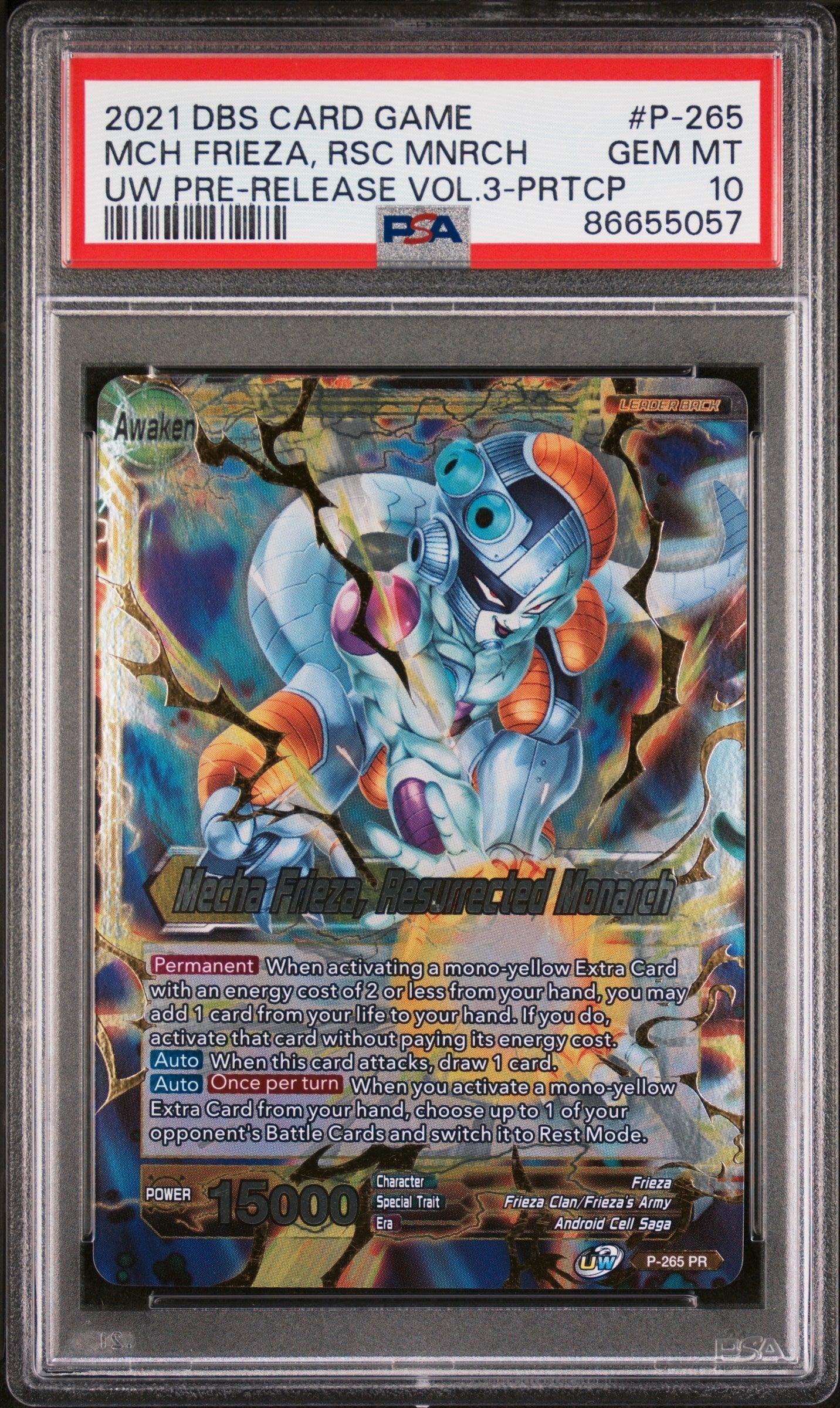 2021 DRAGON BALL SUPER UNISON WARRIOR MCH FRIEZA, RSC MNRCH #P-265 - PSA 10