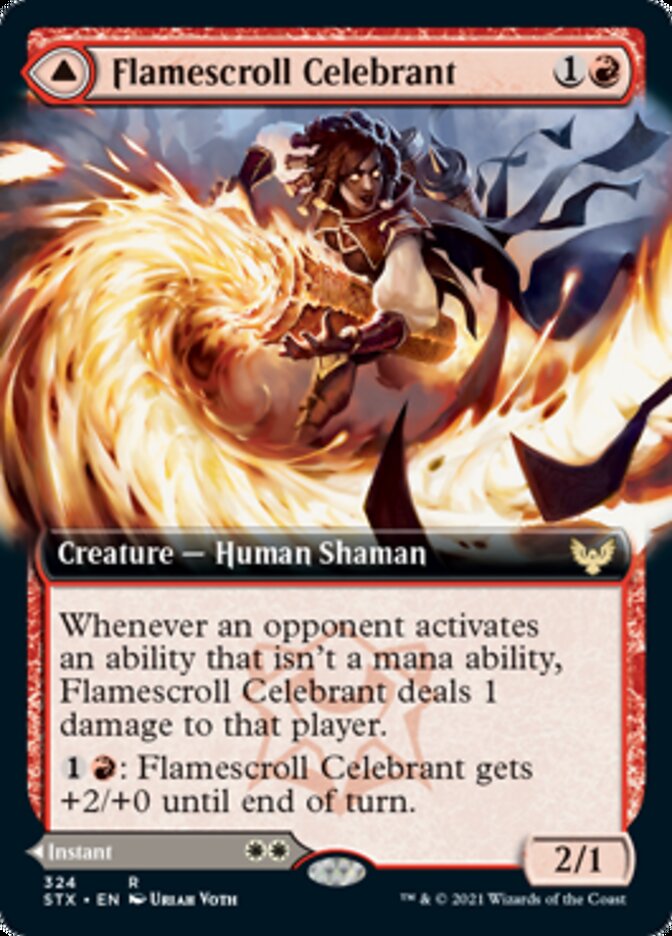 Flamescroll Celebrant // Revel in Silence (STX-324) - Strixhaven: School of Mages: (Extended Art) Foil