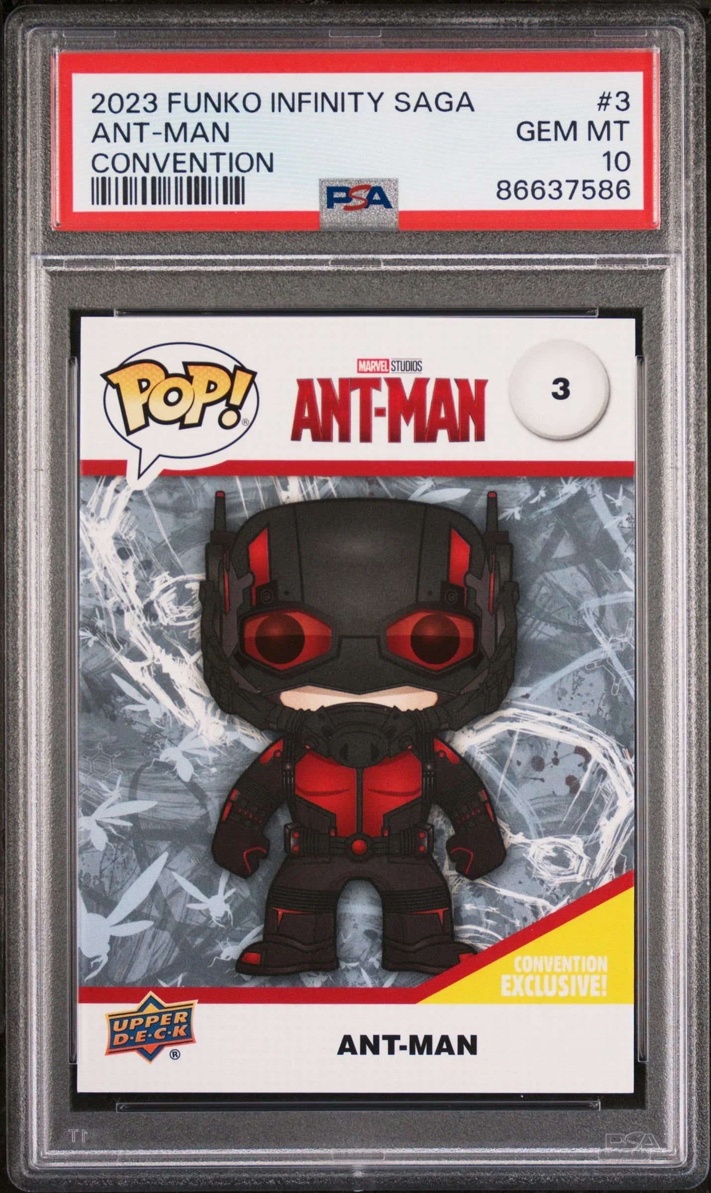 2023 UPPER DECK FUNKO POP MARVEL ANTMAN CONVENTION #3 PSA 10