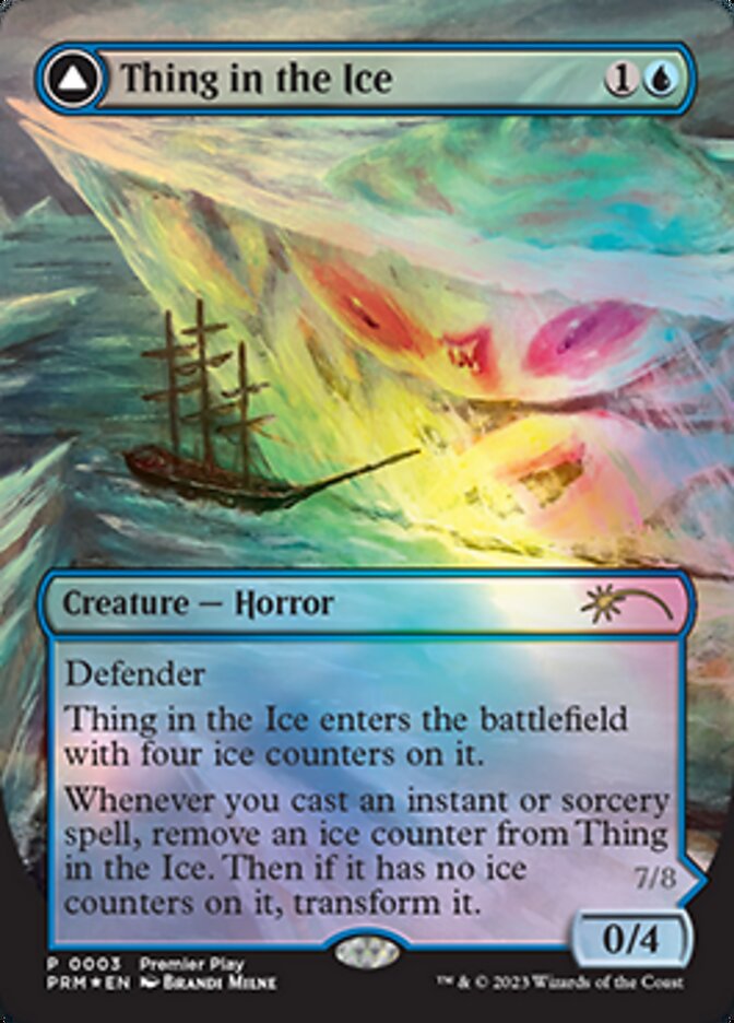 Thing in the Ice // Awoken Horror (PTP-003) - Regional Championship Qualifiers 2023: (convertdfc) (Borderless) Foil