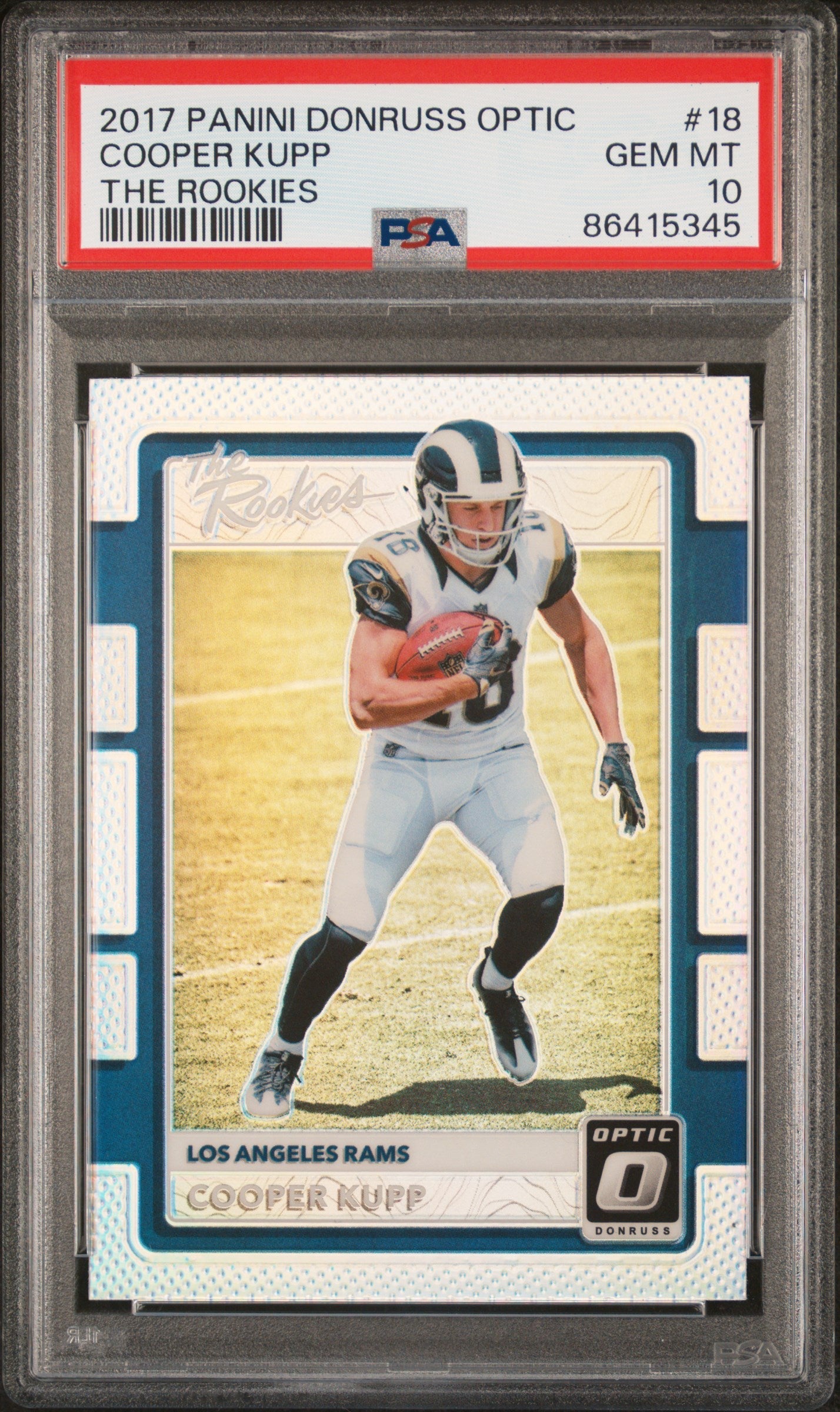 graded rookie football cards Graded 2017 Panini Donruss Optic Cooper Kupp #18 The Rookies Rookie RC Football  Card PSA 10