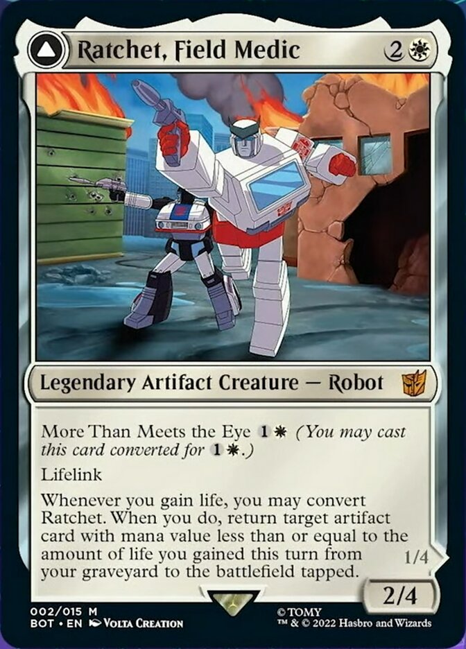 Ratchet, Field Medic // Ratchet, Rescue Racer (BOT-002) - Transformers: (convertdfc) Foil