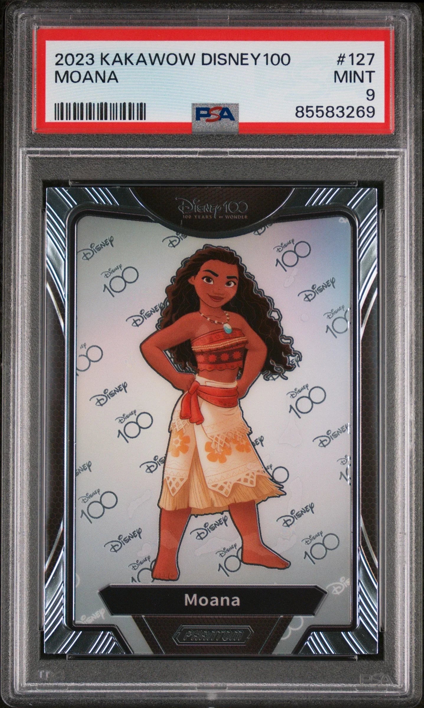 2023 KAKAWOW PHANTOM DISNEY 100 WONDROUS CHARACTER MOANA 127 PSA 9