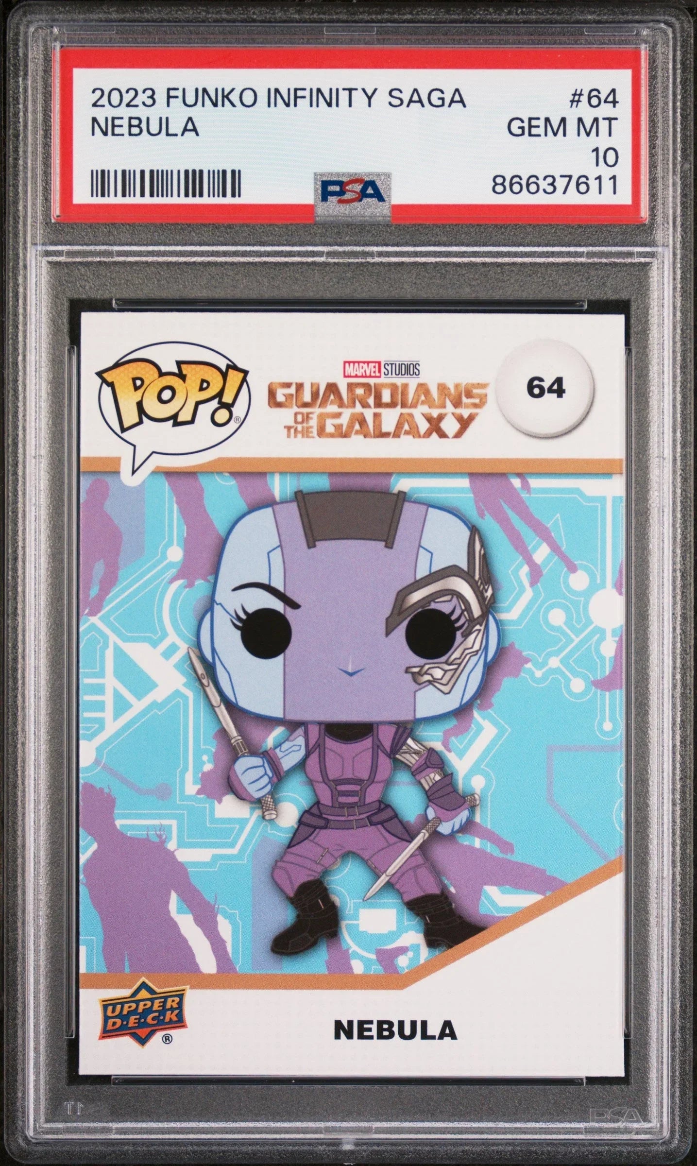 2023 UPPER DECK FUNKO POP MARVEL NEBULA #64 PSA 10