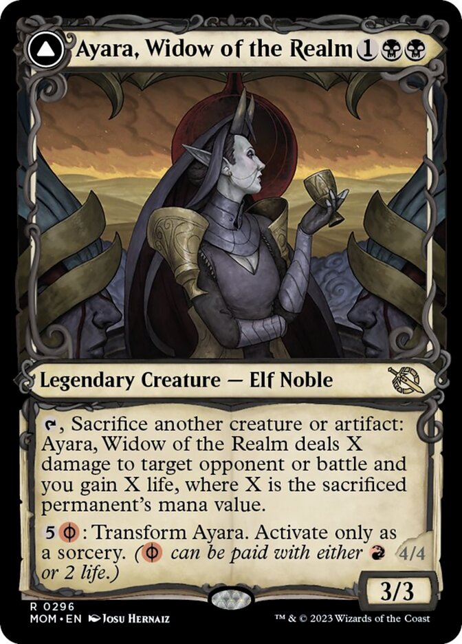 Ayara, Widow of the Realm // Ayara, Furnace Queen (MOM-296) - March of the Machine: (Showcase) Foil