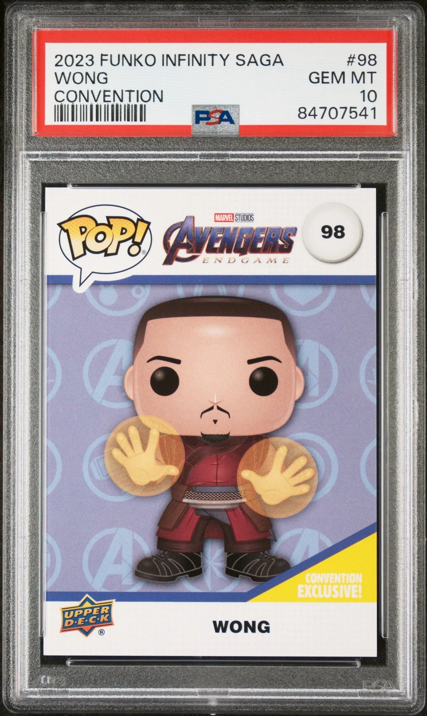 2023 UPPER DECK FUNKO POP MARVEL WONG CONVENTION #98 PSA 10