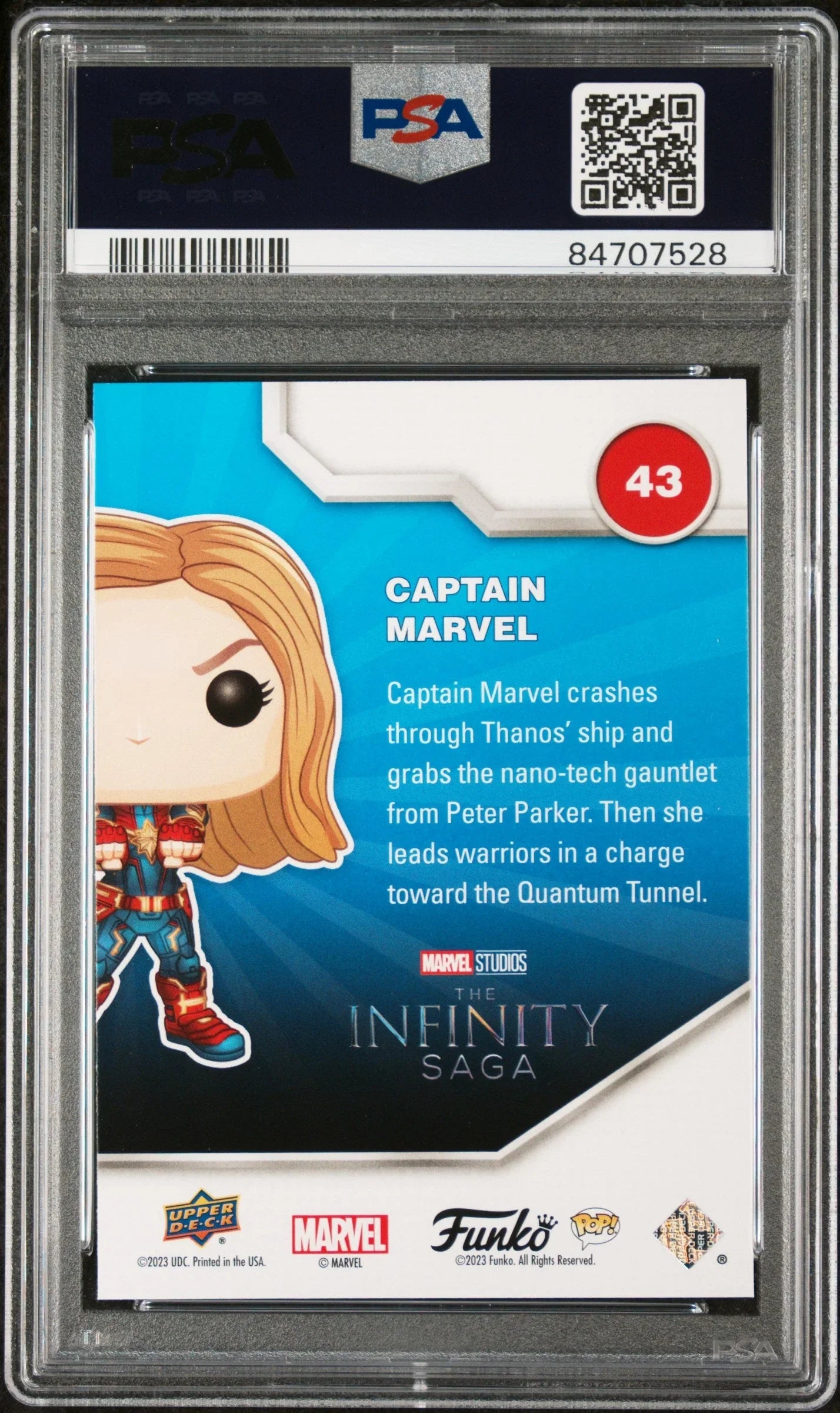 2023 UPPER DECK FUNKO POP MARVEL CAPTAIN MARVEL PLATINUM #43 PSA 10
