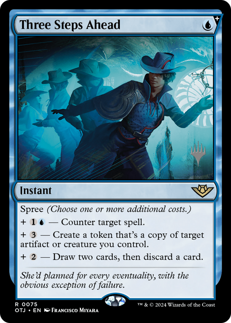 Three Steps Ahead (PPOTJ-075) - Outlaws of Thunder Junction Promos Foil