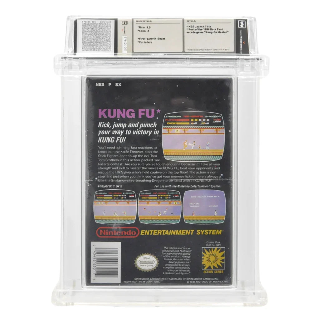 Graded NES Cart in Box (Sealed) - Kung Fu WATA 9.0/A