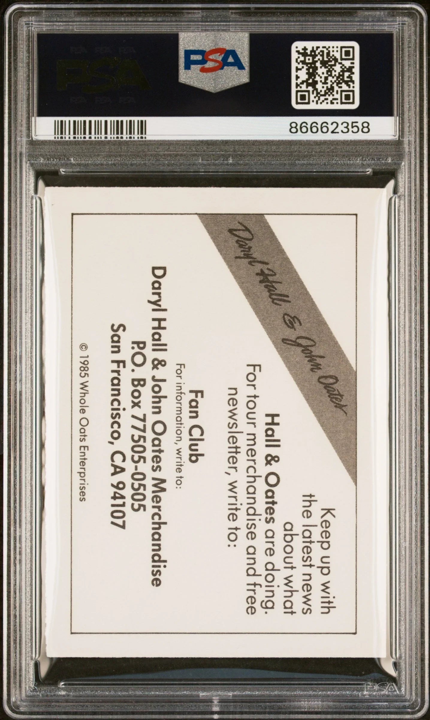 1985 WONDER BREAD ROCK STARS HALL & OATES ROCK STARS # - PSA 10