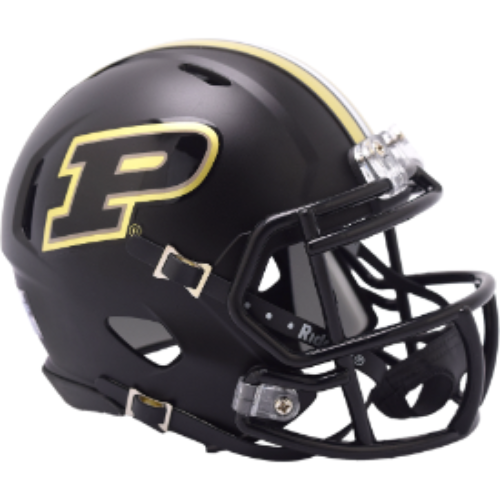 Purdue Boilermakers NCAA Mini Chrome Speed Football Helmet Gloss Black- NCAA