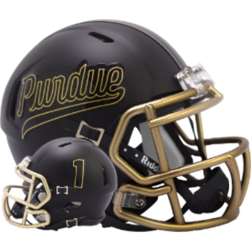 Purdue Boilermakers NCAA Mini Chrome Speed Football Helmet Script NCAA