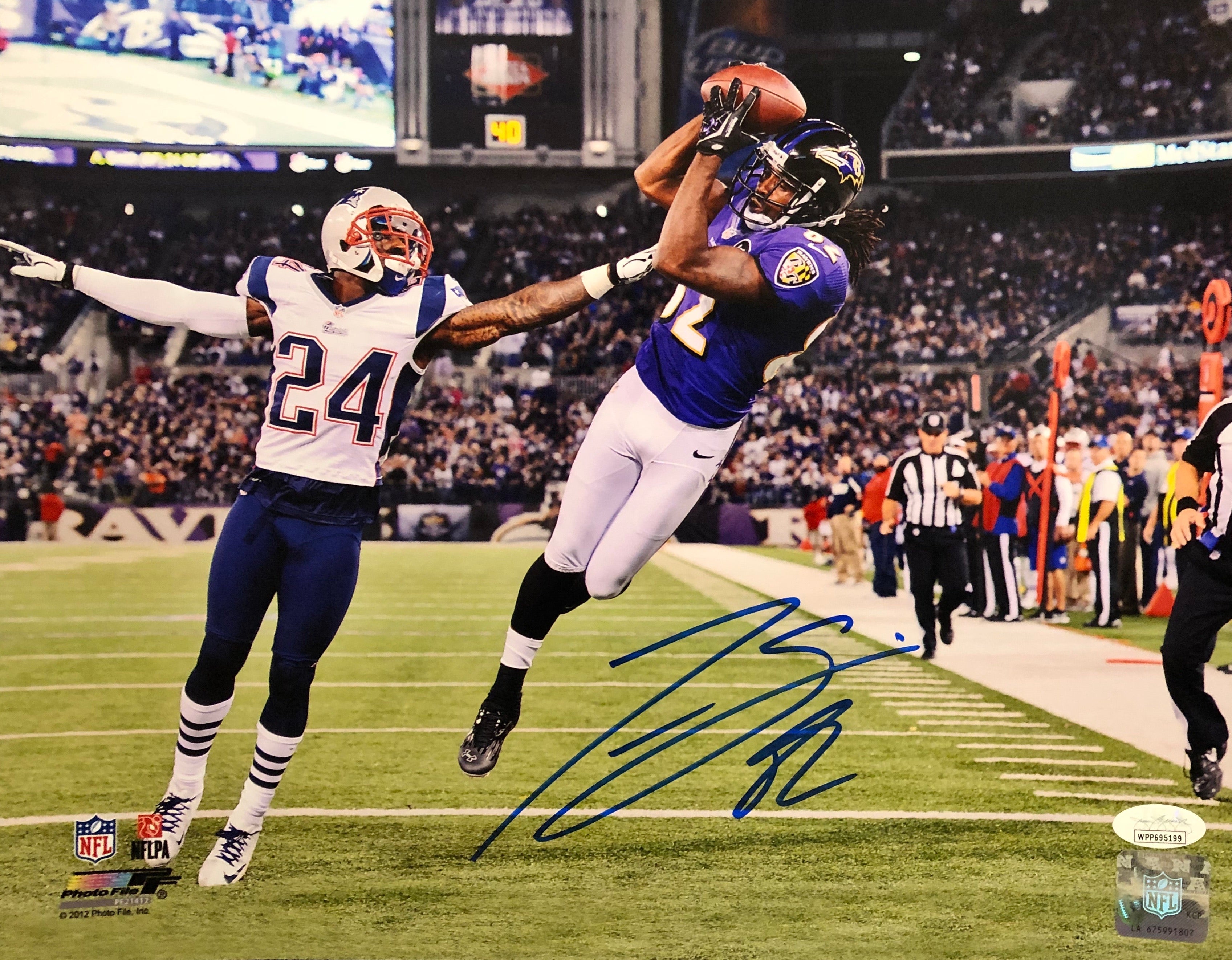 Torrey Smith v. Patriots Baltimore Ravens Autographed 11" x 14" Photo