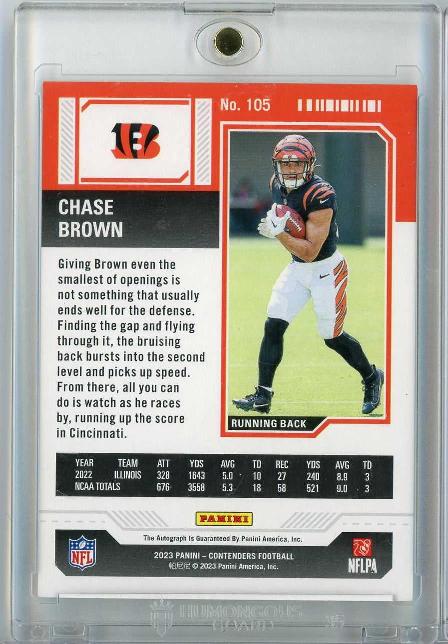 2023 Panini Contenders Playoff Ticket Chase Brown #105 /149 Auto Rookie RC Football Card