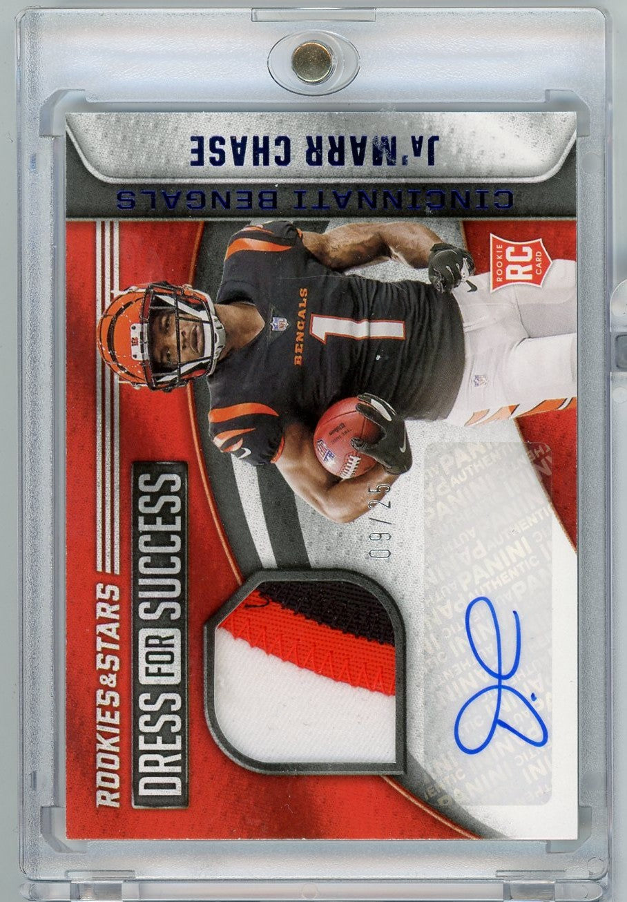 2021 Panini Rookies & Stars Dress for Success Ja'Marr Chase #DS-JC /25 Auto Rookie RC Football Card
