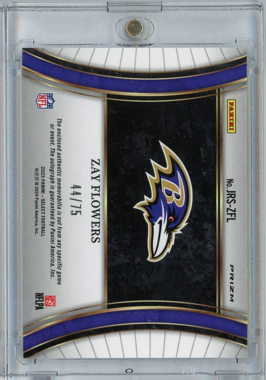 2023 Panini Select Zay Flowers #JRSZFL /75 RPA Auto Rookie RC Football Card